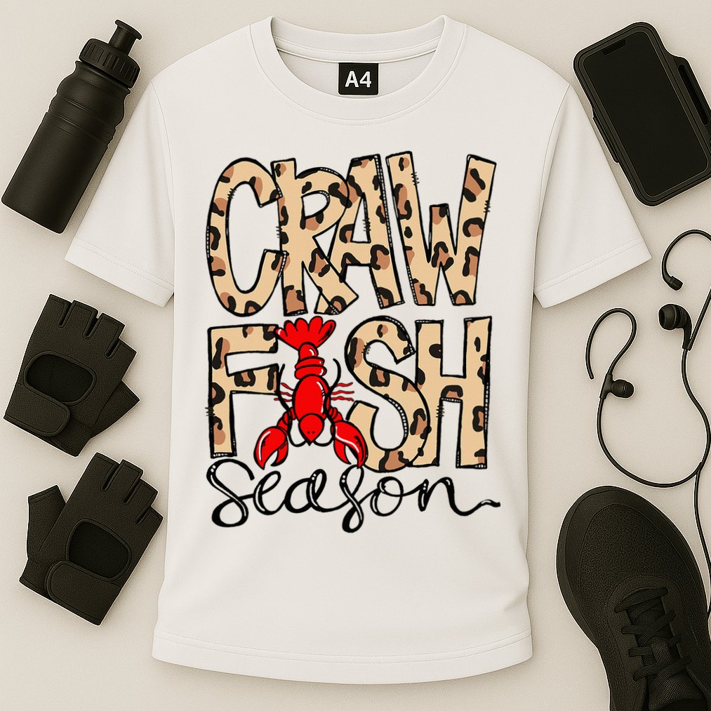Craw Fish Season Leopard Love Crawfish Cooling Performance Crew T-Shirt