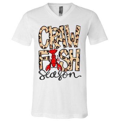 Craw Fish Season Leopard Love Crawfish V-Neck T-Shirt