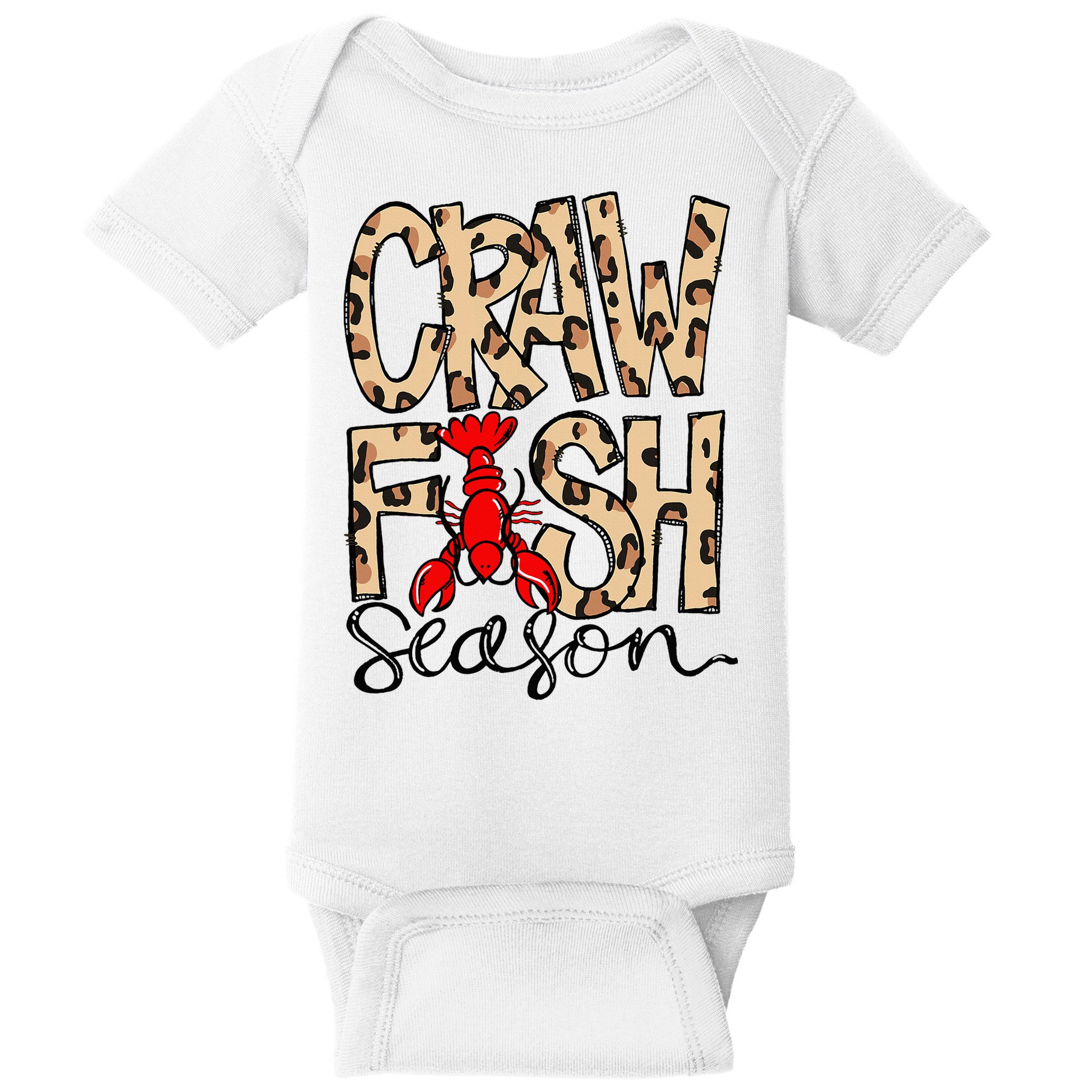 Craw Fish Season Leopard Love Crawfish Baby Bodysuit