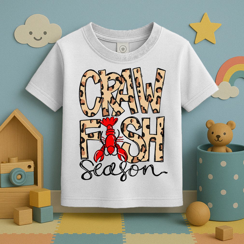 Craw Fish Season Leopard Love Crawfish Toddler T-Shirt