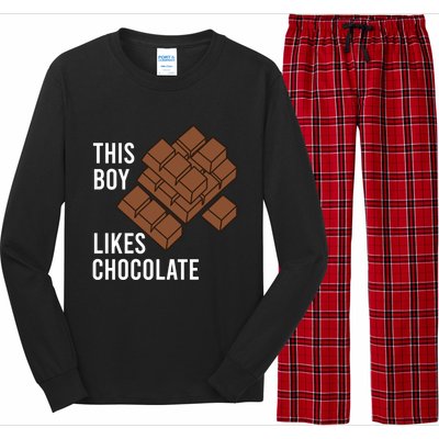 Chocolatier Funny Saying Likes Chocolate Cocoa Gift Long Sleeve Pajama Set