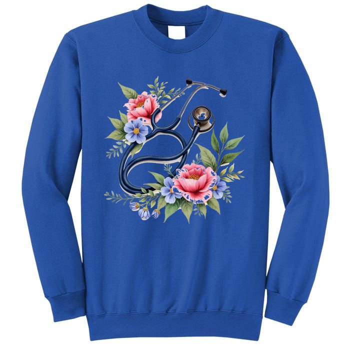 Cute Floral Stethoscope Design For Nurses Doctors Gift Sweatshirt