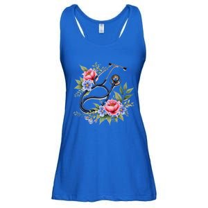 Cute Floral Stethoscope Design For Nurses Doctors Gift Ladies Essential Flowy Tank