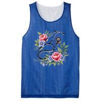 Cute Floral Stethoscope Design For Nurses Doctors Gift Mesh Reversible Basketball Jersey Tank