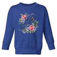 Cute Floral Stethoscope Design For Nurses Doctors Gift Toddler Sweatshirt