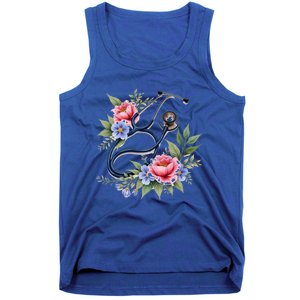 Cute Floral Stethoscope Design For Nurses Doctors Gift Tank Top