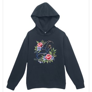 Cute Floral Stethoscope Design For Nurses Doctors Gift Urban Pullover Hoodie