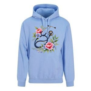 Cute Floral Stethoscope Design For Nurses Doctors Gift Unisex Surf Hoodie