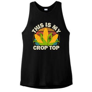 Corn Farmer Saying Funny This Is My Crop Top Ladies PosiCharge Tri-Blend Wicking Tank