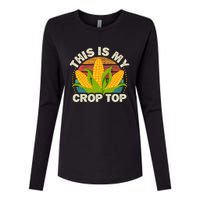 Corn Farmer Saying Funny This Is My Crop Top Womens Cotton Relaxed Long Sleeve T-Shirt