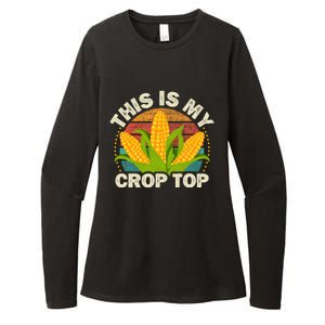 Corn Farmer Saying Funny This Is My Crop Top Womens CVC Long Sleeve Shirt