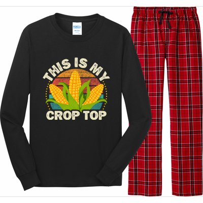 Corn Farmer Saying Funny This Is My Crop Top Long Sleeve Pajama Set