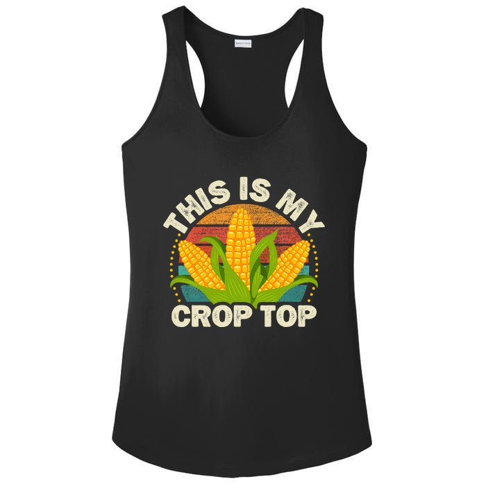 Corn Farmer Saying Funny This Is My Crop Top Ladies PosiCharge Competitor Racerback Tank