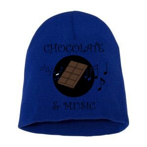 Chocolatier Funny Saying Chocolate And Music Notes Musician Gift Short Acrylic Beanie