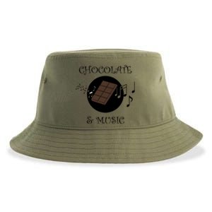 Chocolatier Funny Saying Chocolate And Music Notes Musician Gift Sustainable Bucket Hat