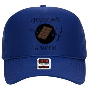 Chocolatier Funny Saying Chocolate And Music Notes Musician Gift High Crown Mesh Back Trucker Hat