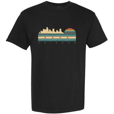 Chicago Flag Skyline Vintage Illinois City Retro Souvenir Garment-Dyed Heavyweight T-Shirt