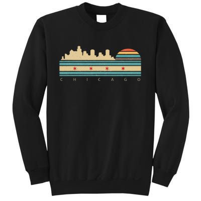 Chicago Flag Skyline Vintage Illinois City Retro Souvenir Sweatshirt