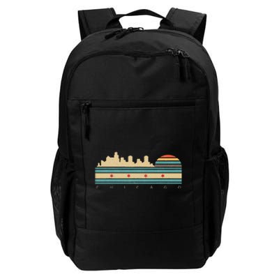 Chicago Flag Skyline Vintage Illinois City Retro Souvenir Daily Commute Backpack