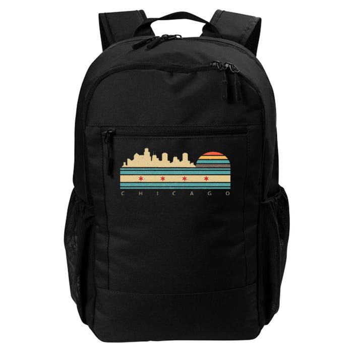 Chicago Flag Skyline Vintage Illinois City Retro Souvenir Daily Commute Backpack