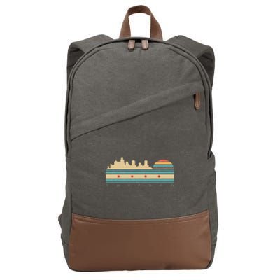 Chicago Flag Skyline Vintage Illinois City Retro Souvenir Cotton Canvas Backpack