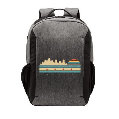 Chicago Flag Skyline Vintage Illinois City Retro Souvenir Vector Backpack