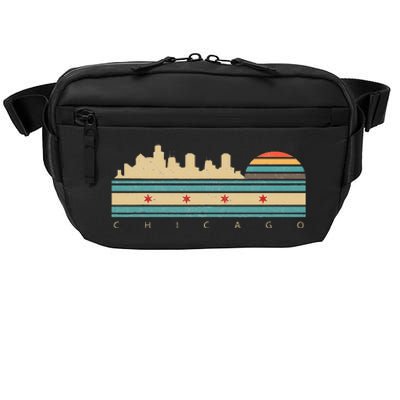 Chicago Flag Skyline Vintage Illinois City Retro Souvenir Crossbody Pack