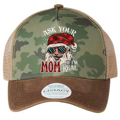 Christmas Funny Santa Xmas Ask Your Mom If Im Real Legacy Tie Dye Trucker Hat