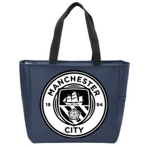 Cool Football Soccer Europe Man City Black And White Zip Tote Bag