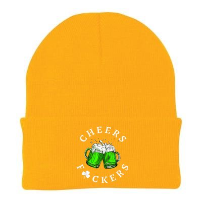 Cheers Fckers' St Patricks Day Men Women Beer Drinking Funny Knit Cap Winter Beanie