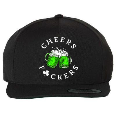 Cheers Fckers' St Patricks Day Men Women Beer Drinking Funny Wool Snapback Cap