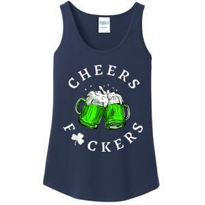 Cheers Fckers' St Patricks Day Men Women Beer Drinking Funny Ladies Essential Tank