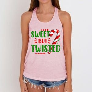 Cute Funny Sweet But Twisted Candy Cane Sweets Tester Gift Meaningful Gift Women's Knotted Racerback Tank