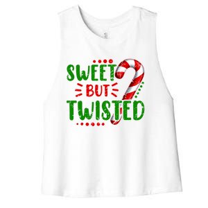 Cute Funny Sweet But Twisted Candy Cane Sweets Tester Gift Meaningful Gift Women's Racerback Cropped Tank