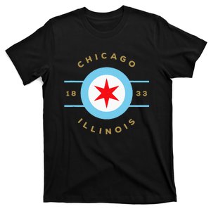 Chicago Flag Star Logo Illinois 1833 T-Shirt