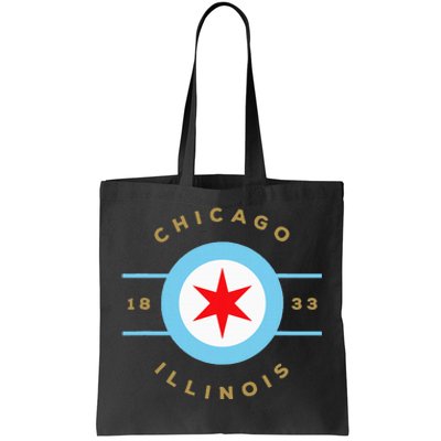 Chicago Flag Star Logo Illinois 1833 Tote Bag