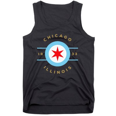 Chicago Flag Star Logo Illinois 1833 Tank Top