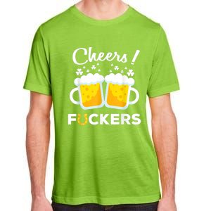 Cheers Fuckers St Patricks Day Beer Irish 4Leaf Adult ChromaSoft Performance T-Shirt