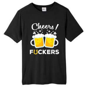 Cheers Fuckers St Patricks Day Beer Irish 4Leaf Tall Fusion ChromaSoft Performance T-Shirt