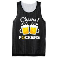 Cheers Fuckers St Patricks Day Beer Irish 4Leaf Mesh Reversible Basketball Jersey Tank