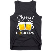 Cheers Fuckers St Patricks Day Beer Irish 4Leaf Tank Top