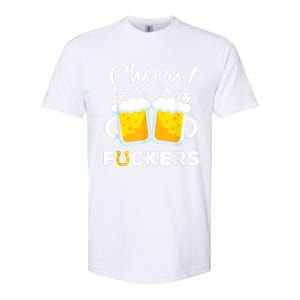 Cheers Fuckers St Patricks Day Beer Irish 4Leaf Softstyle CVC T-Shirt