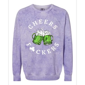 Cheers Fckers St Patricks Day Great Gift Colorblast Crewneck Sweatshirt