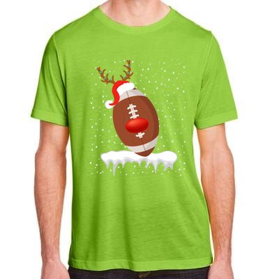 Christmas Football Santa Hat Reindeer Xmas Lights Holiday Funny Gift Adult ChromaSoft Performance T-Shirt