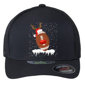 Christmas Football Santa Hat Reindeer Xmas Lights Holiday Funny Gift Flexfit Unipanel Trucker Cap