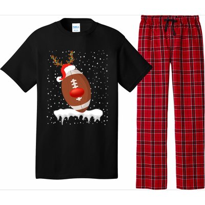 Christmas Football Santa Hat Reindeer Xmas Lights Holiday Funny Gift Pajama Set