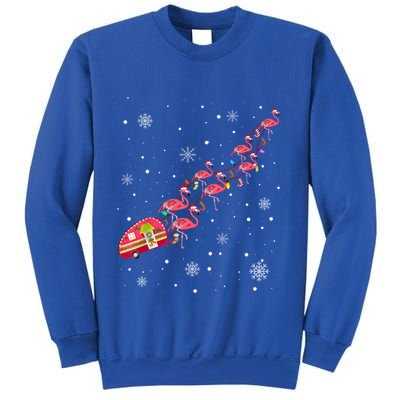 Christmas Flamingo Santa Ridder Pink Flamingos Xmas Tree Gift Sweatshirt
