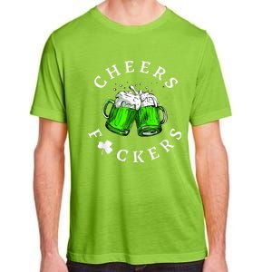 Cheers Fckers' St Patricks Day Men Women Beer Drinking Funny Adult ChromaSoft Performance T-Shirt