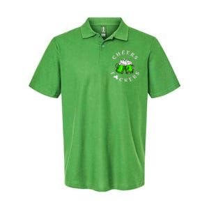 Cheers Fckers' St Patricks Day Men Women Beer Drinking Funny Softstyle Adult Sport Polo