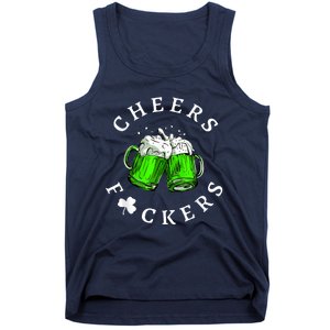 Cheers Fckers' St Patricks Day Men Women Beer Drinking Funny Tank Top